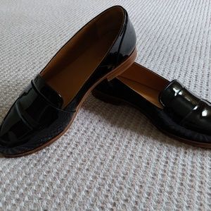 Sezane Black Patent Loafers